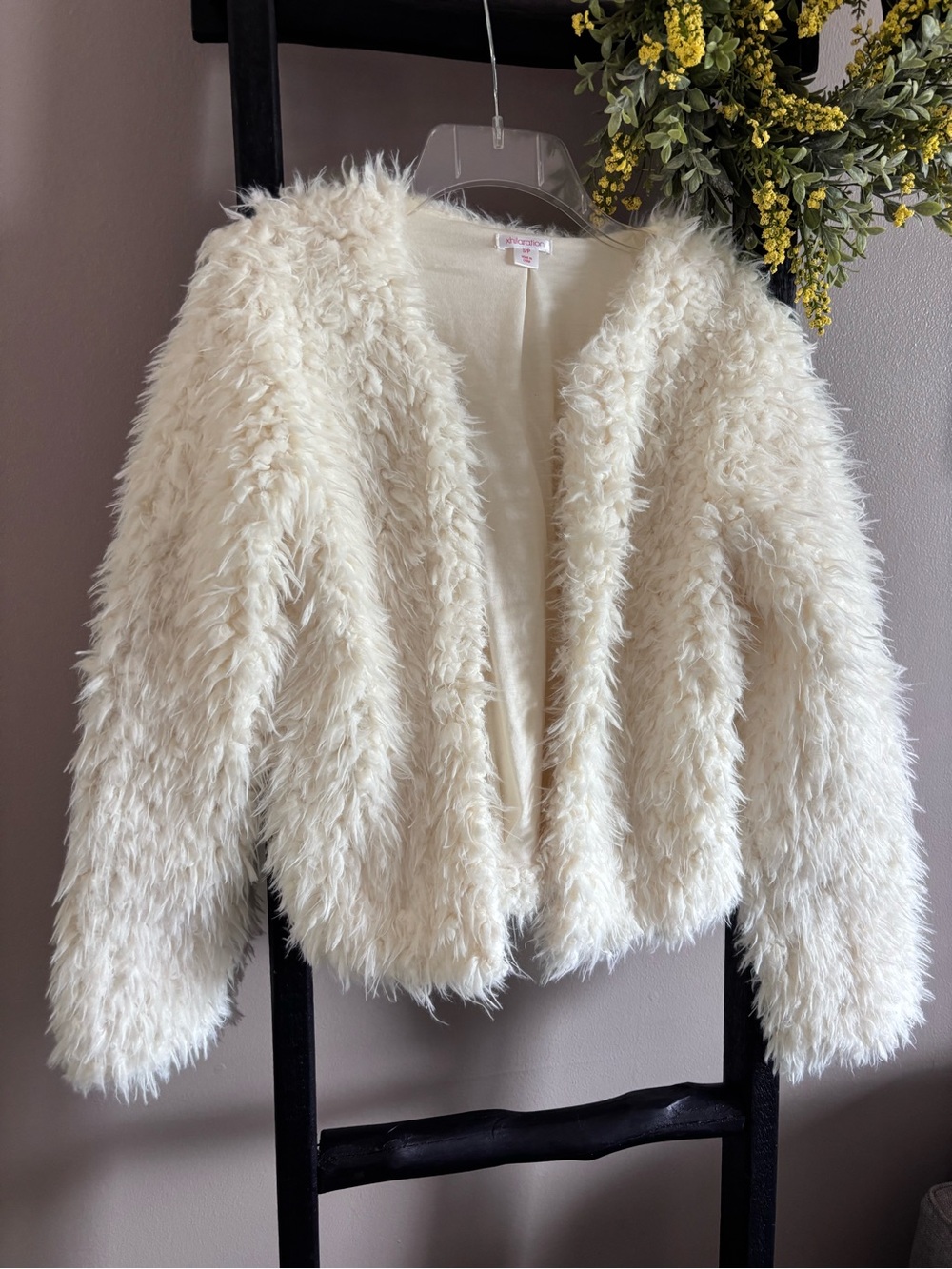 Xhilaration Cream Faux Fur Teddy Jacket